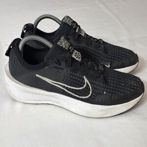 Nike Interact Run Womens Size 8 Black White Athletic Running Shoes Sneakers Gym